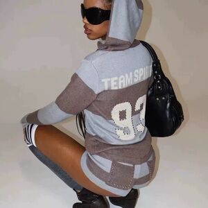 Jaded London Brown and Gray Hoodie